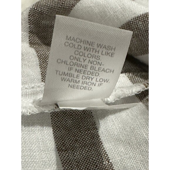 J Jill Love Linen (100%) Maxi Skirt Sz-M Pockets Brown/Tan Striped New W/O Tags - Picture 6 of 6